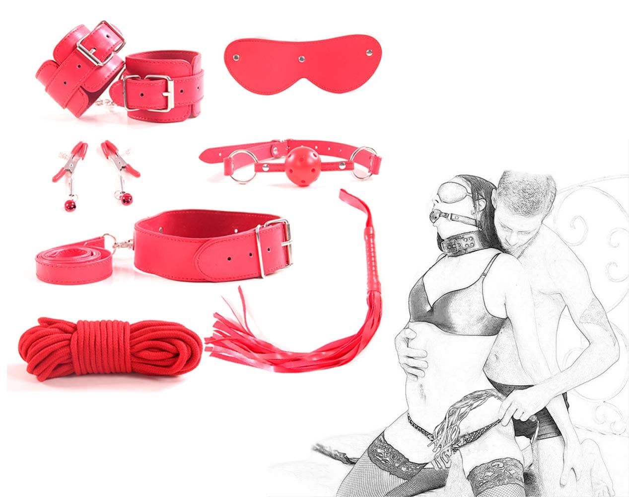 7pc Leather clothes Accessory for Men Women