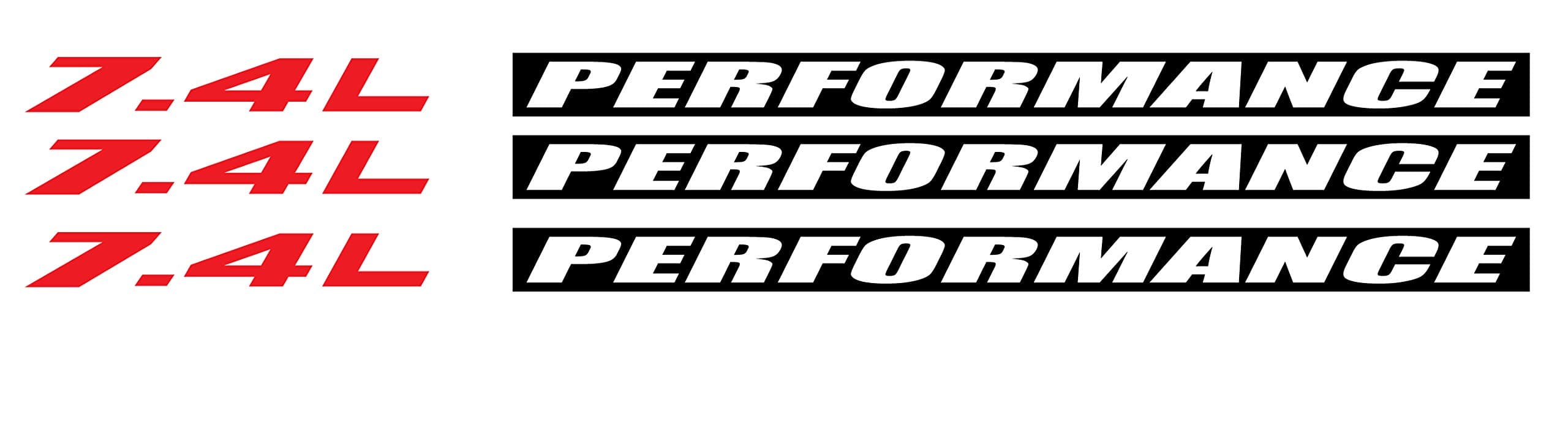 Tower Decals 7.4L [Gloss Black] Performance [Gloss Black] Hood Vinyl Decal Emblem Fits Chevrolet (Inverted) 0258