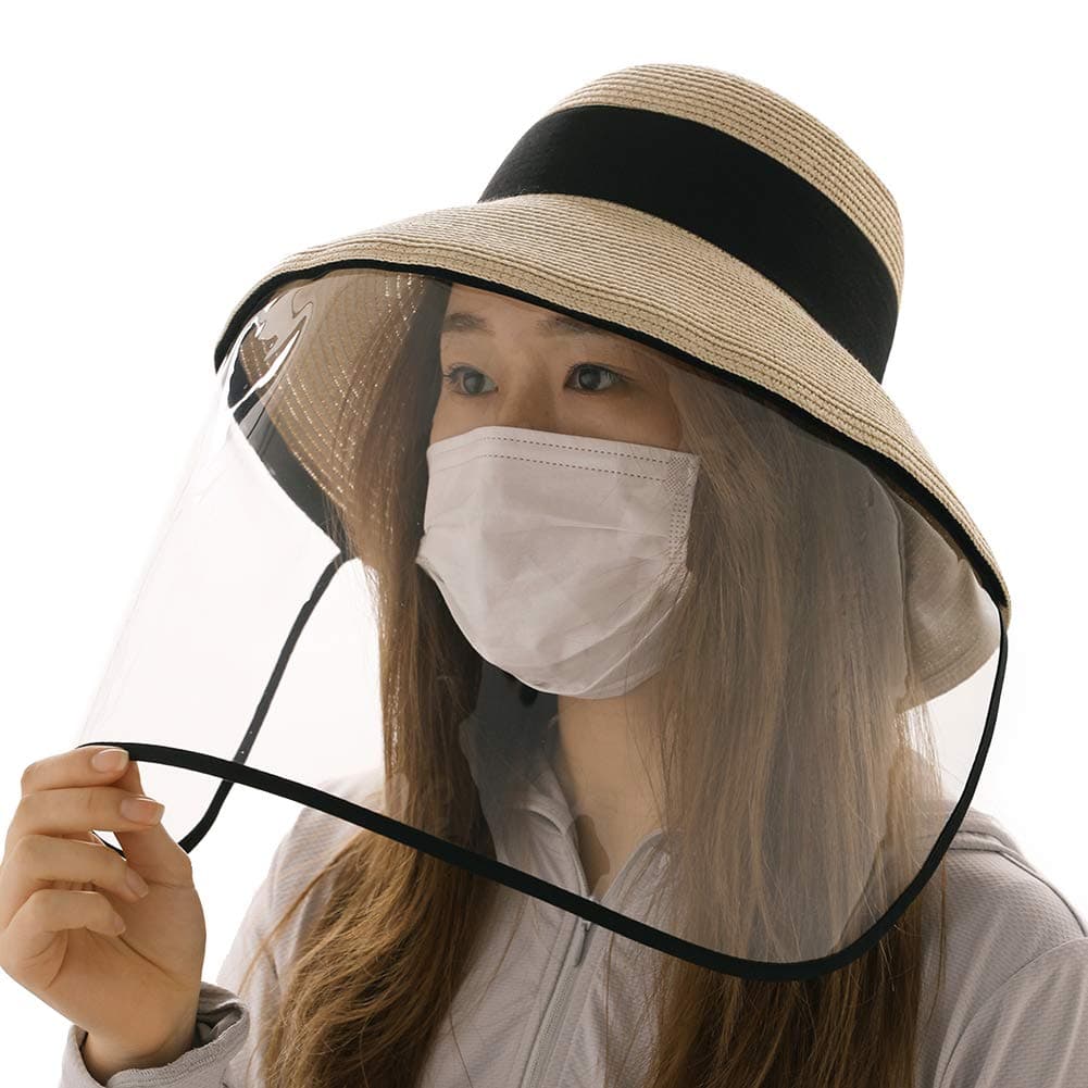 Comhats UPF 50 Sun Hat Women Foldable Adjustable with Removable Protective Face Shield 6-10 Days Priority Delivery