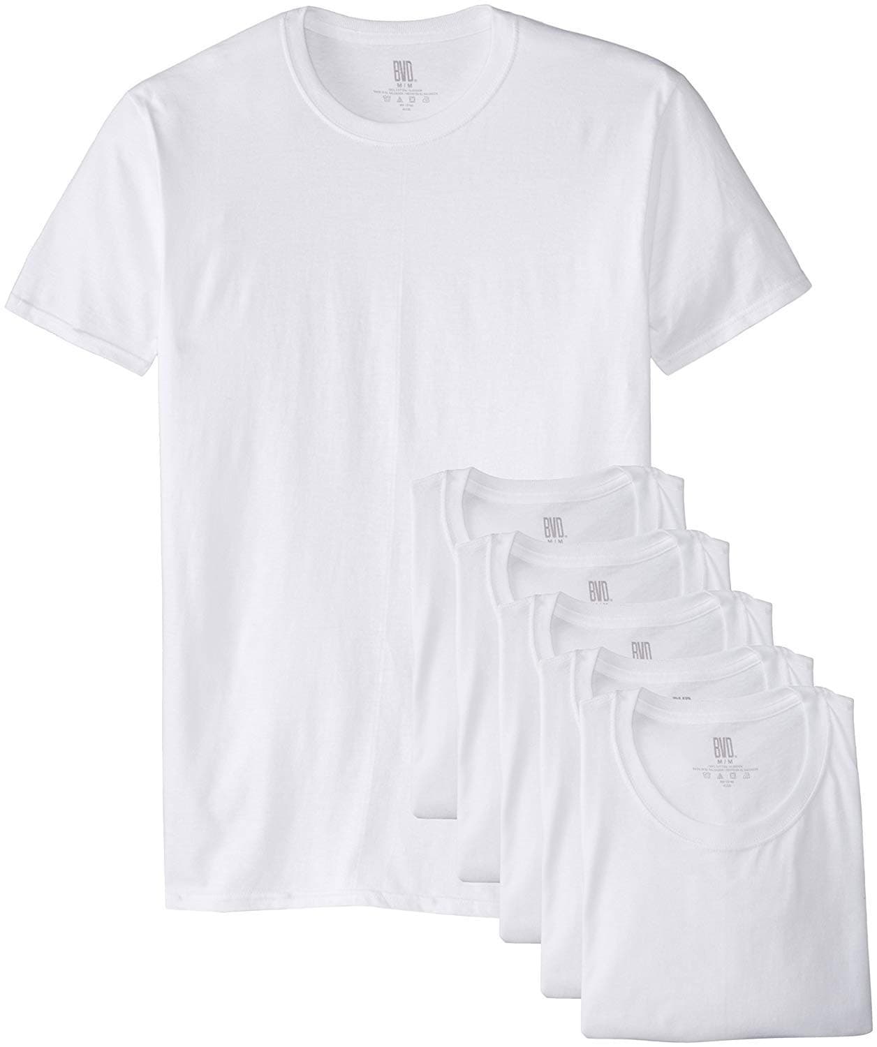 Men's 6 Pack White Crew T-Shirt