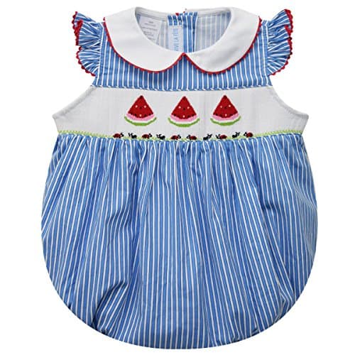 Watermelon Smocked Girls Bubble
