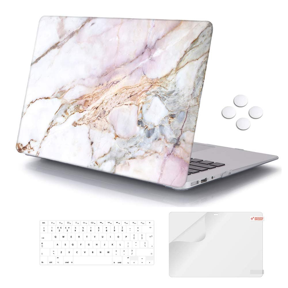 iCasso MacBook Air 13 inch Case Release 2010-2017 Older Version, Plastic Pattern Hard Shell Protective Case&Keyboard Cover Only Compatible with MacBook Air 13 Inch Model A1369/A1466 - Colorful Marble