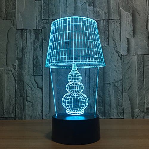Circle Circle Table Lamp Shape 3D Optical Illusion Lamp 7 Colors Change and 15 Keys Remote Control LED Night Light Perfect Gifts Toys
