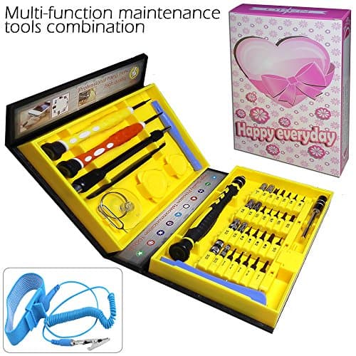 QUIET 41 Piece 100% Best Precision Screw Driver Set Magnetic,Computer, Tablets,PC,Phones,&amp; DIY Etc,Electronics Tool Kit Professional,With Anti-Static Wrist Strap