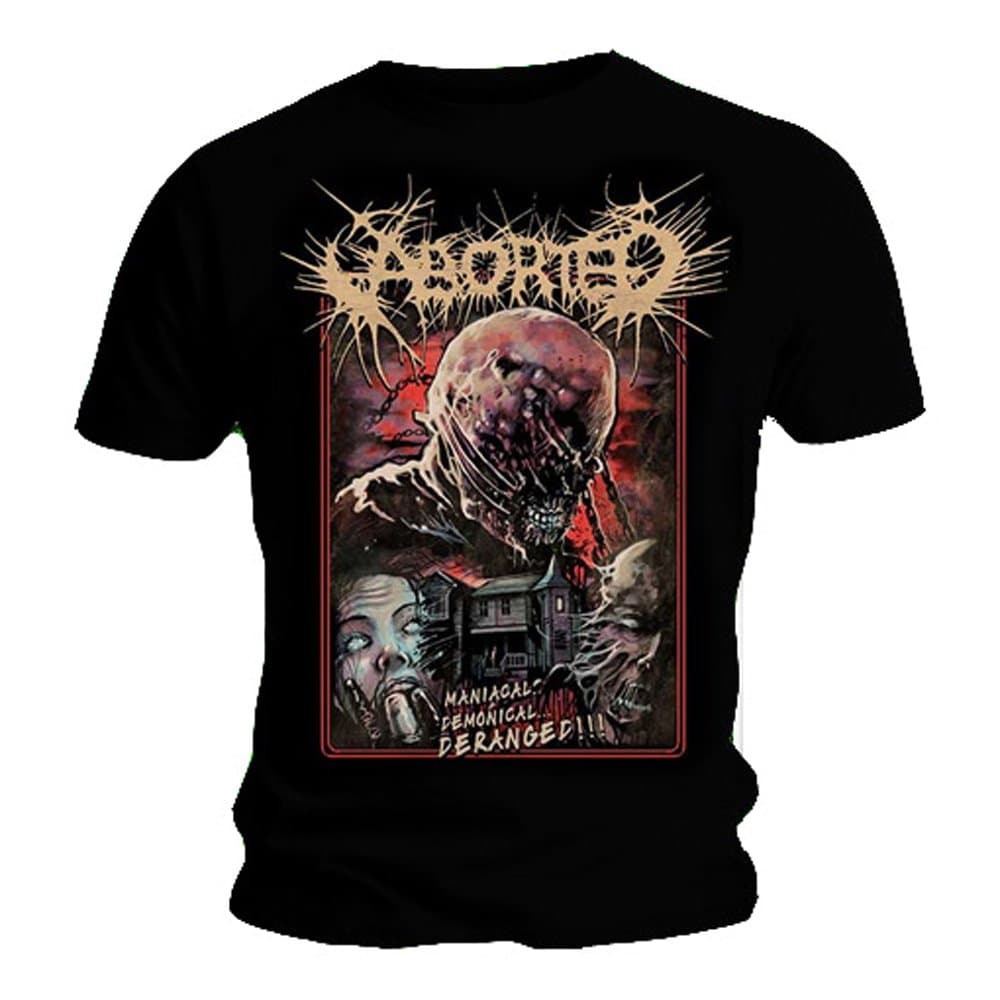 Aborted Official T Shirt Black Death Metal DERANGED Chatterer