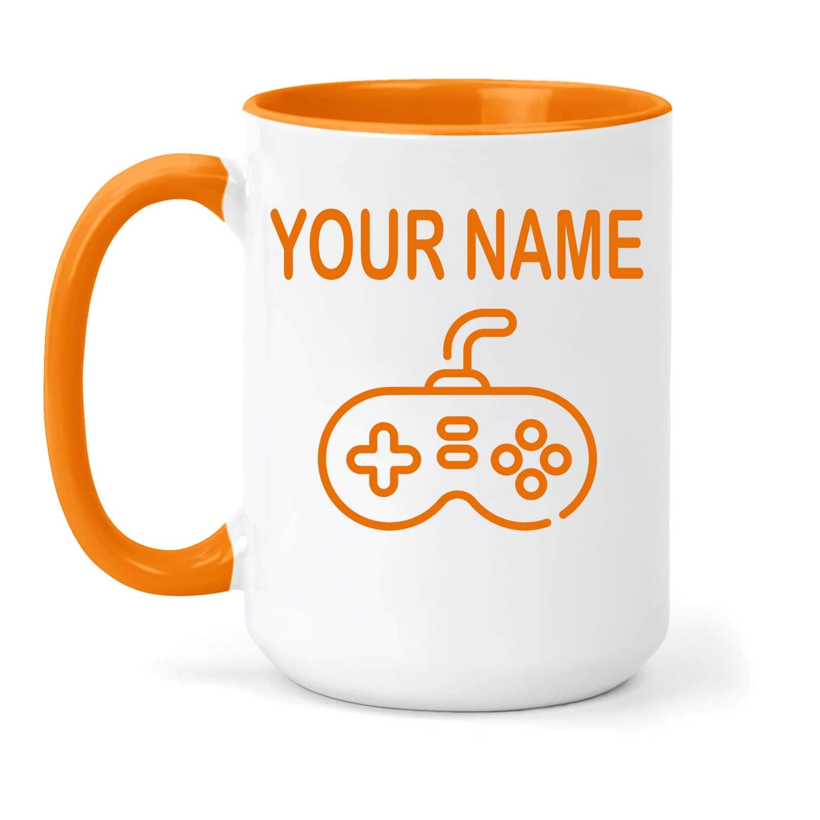 Personalised Two Tone Gaming Mug - Hobbies, Gift (,Orange)