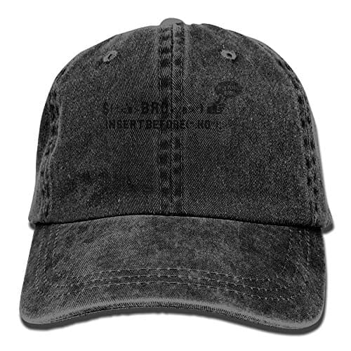 Richard Bro Code (Bros Before Hos) Unisex Cotton Washed Denim Visor Caps Hats Adjustable Black