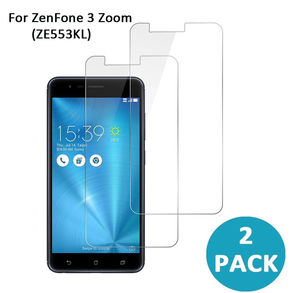 Touching [2 pack] ASUS ZenFone 3 Zoom ZE553KL protector 9H hardness Scratch Resistance Tempered Glass No Bubble glass Zenfone 3 zoom film