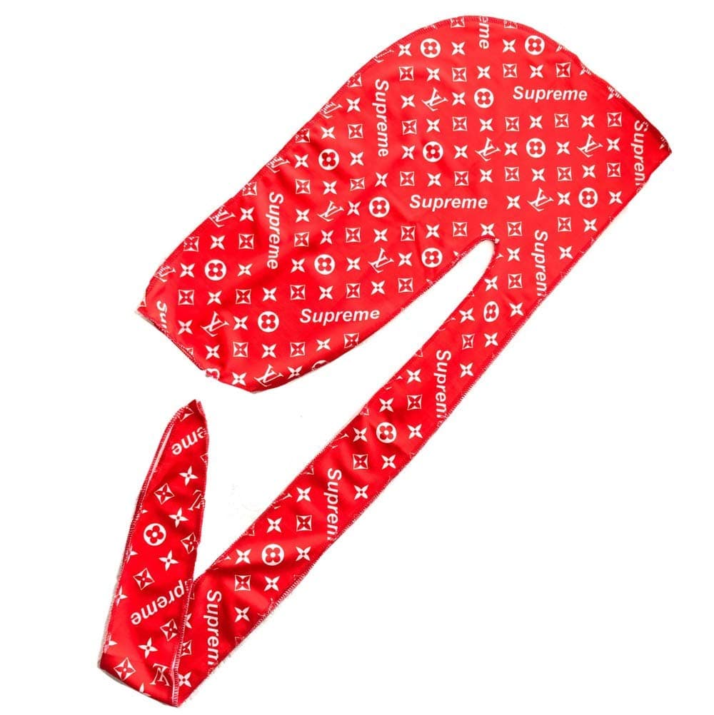 Black Wave Durag Silk Designer LV Do Rag Men Wave Cap Headwrap for Women Custom Silky Headbands