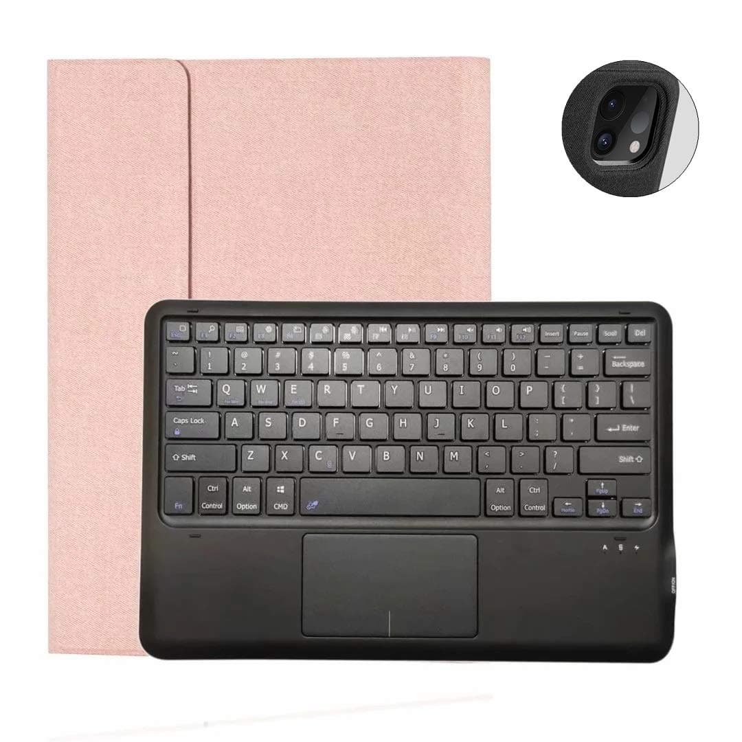 iPad Pro 12.9 Keyboard Case 2020 4nd Gen，with touchpad/Pencil Holder Support Apple Pencil Charging Magnetic Detachable Keyboard case Soft TPU Back Cover (iPadPro12.9（2020）, Pink)