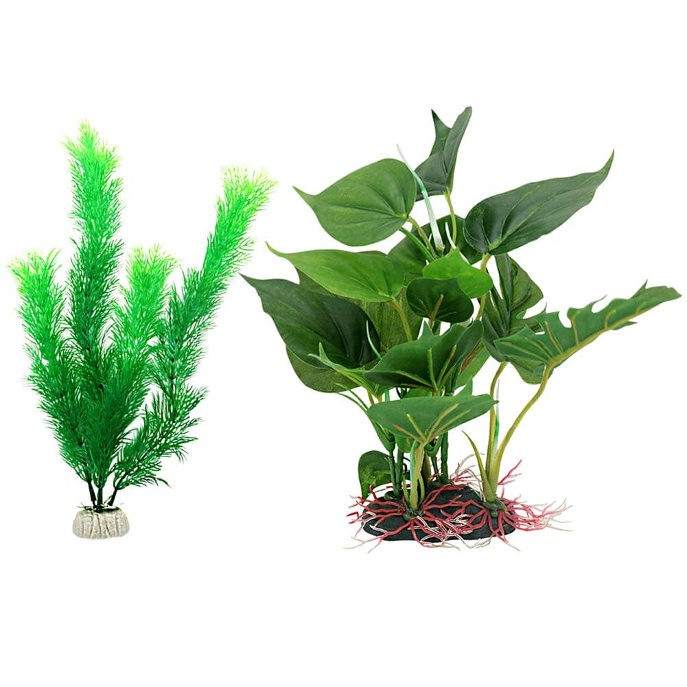 Vivifying Artificial Fish Tank Plants, 2 Pack Realistic Aquarium Plastic Plants for Decor Ornament