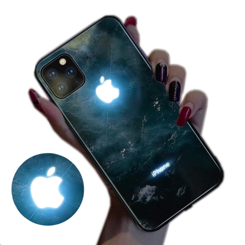 JUZIWEI iPhone 11 Phone Cases led Logo Light, iPhone 11 pro case Glowing Light Up Logo Case