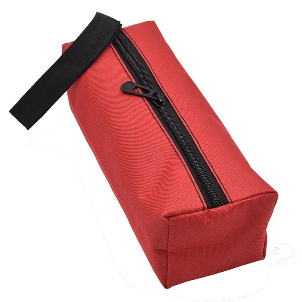 EOPER Oxford Canvas Waterproof Storage Hand Tool Bag Screws Nails Bit Metal Parts Fishing Travel Makeup Organizer,Red