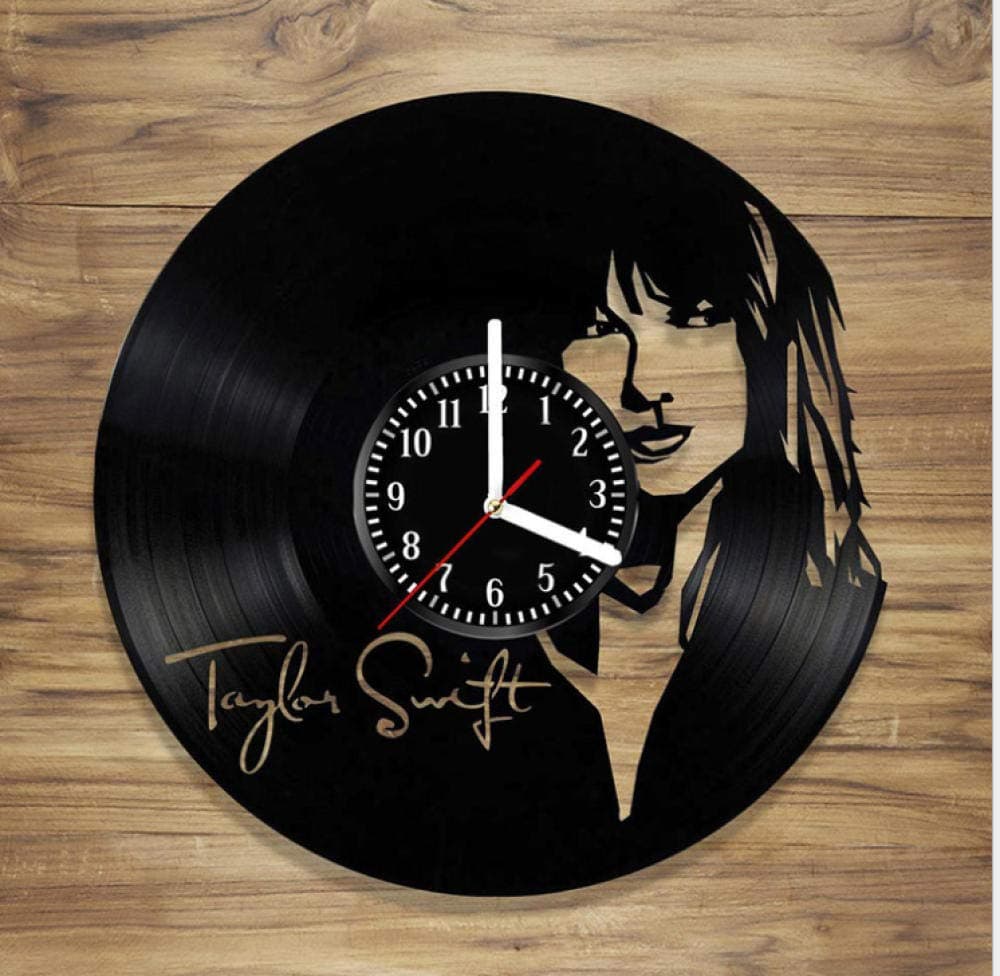 MUMUSO Taylor Swift Vinyl Record Wall Clock Gift Creative Clock Wall Chart-No Light