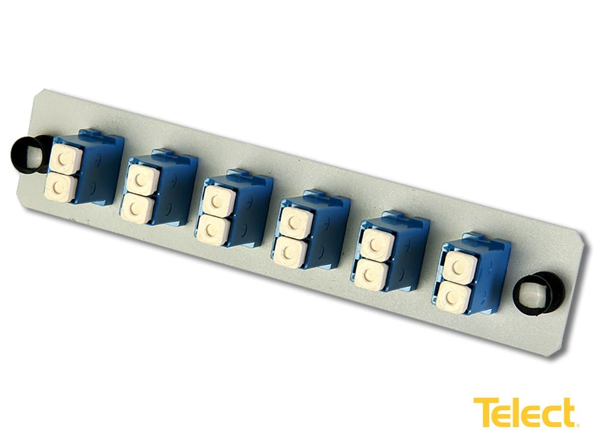 TELECT LCX Fiber Optic Patch Plate 12 Termination LC/UPC - White (055-0000-5010)