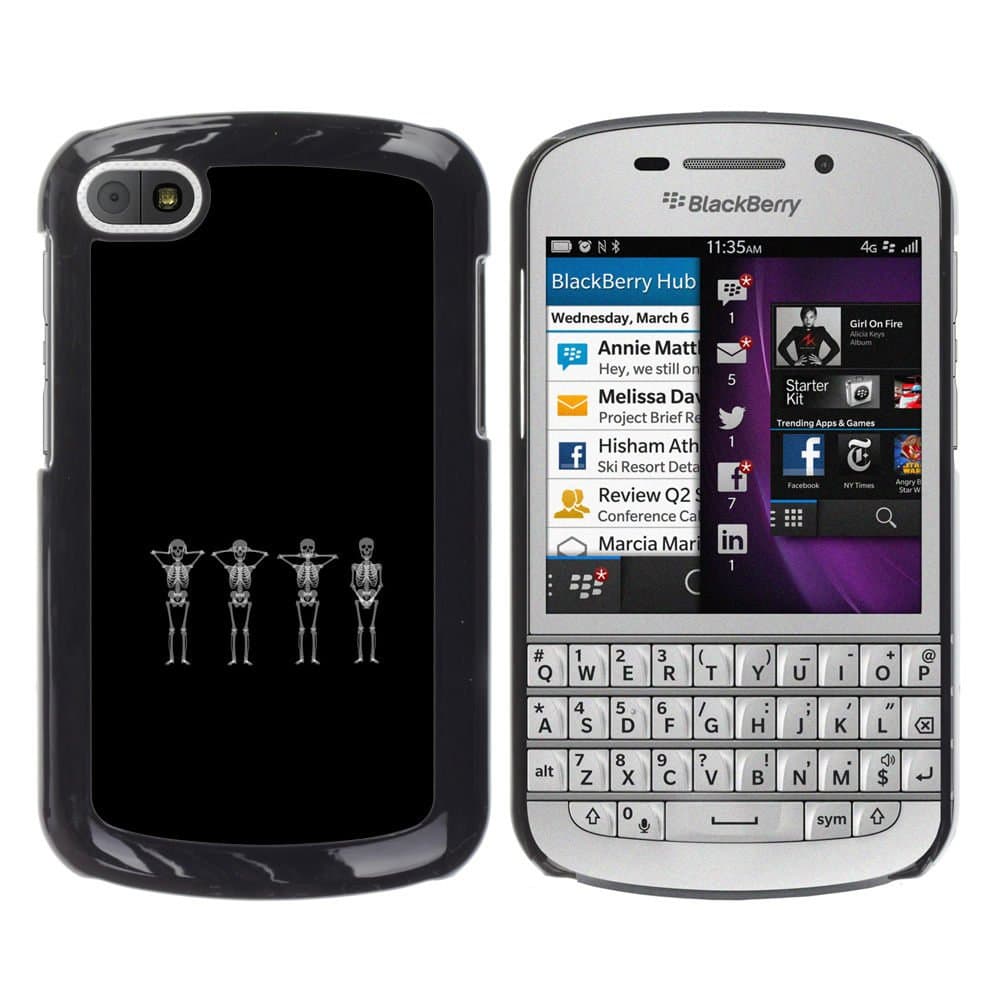 NICE GIFT GOOD PRESENT // New Design Cover Hard Protective Phone Case for BlackBerry Q10 / Funny Skulls Skeleton /