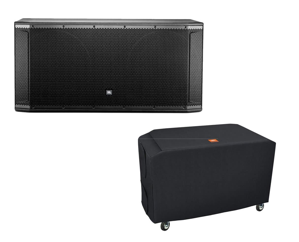JBL SRX828SP + Deluxe Cover with Casters