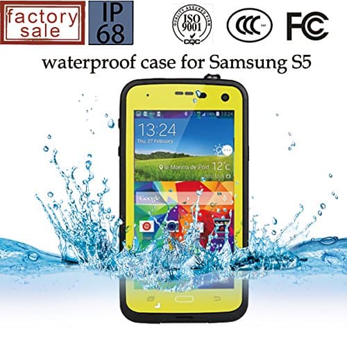 City View(TM) Waterproof Dustproof Snowproof Shockproof Hard Armor Protective Cover Case For Samsung Galaxy S5 I9600 with Stylus Pen (Yellow)