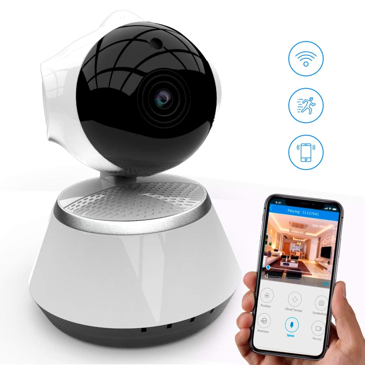 [New 2019 Upgraded] Wireless Security Camera - WiFi Home Surveillance 2.4G - Two-Way Audio & Night Vision, IP Remote Cameras for Baby/Pet/Nanny Monitor, Pan/Tilt, 720p HD - Best App for iOS, Android
