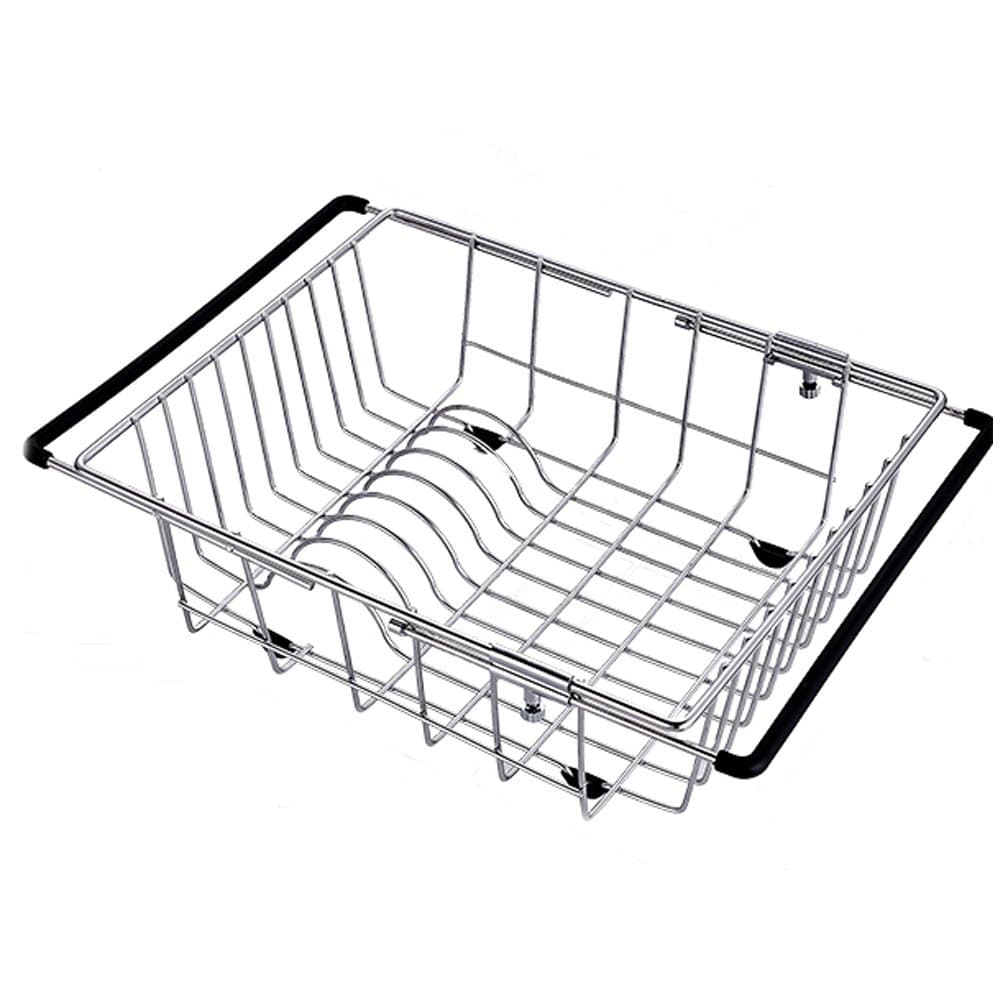 Dish Rack Over Sink,Adjustable Arms Holder Kitchen Organizer Strainer Dish Draine Stainless Steel Hydron Basket