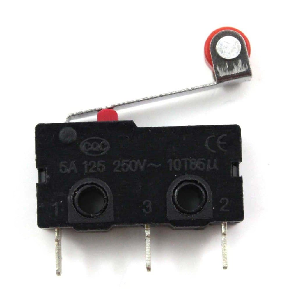 Huayang 10Pcs Micro Roller Lever Arm Open Close Limit Switch KW12-3 PCB Microswitch