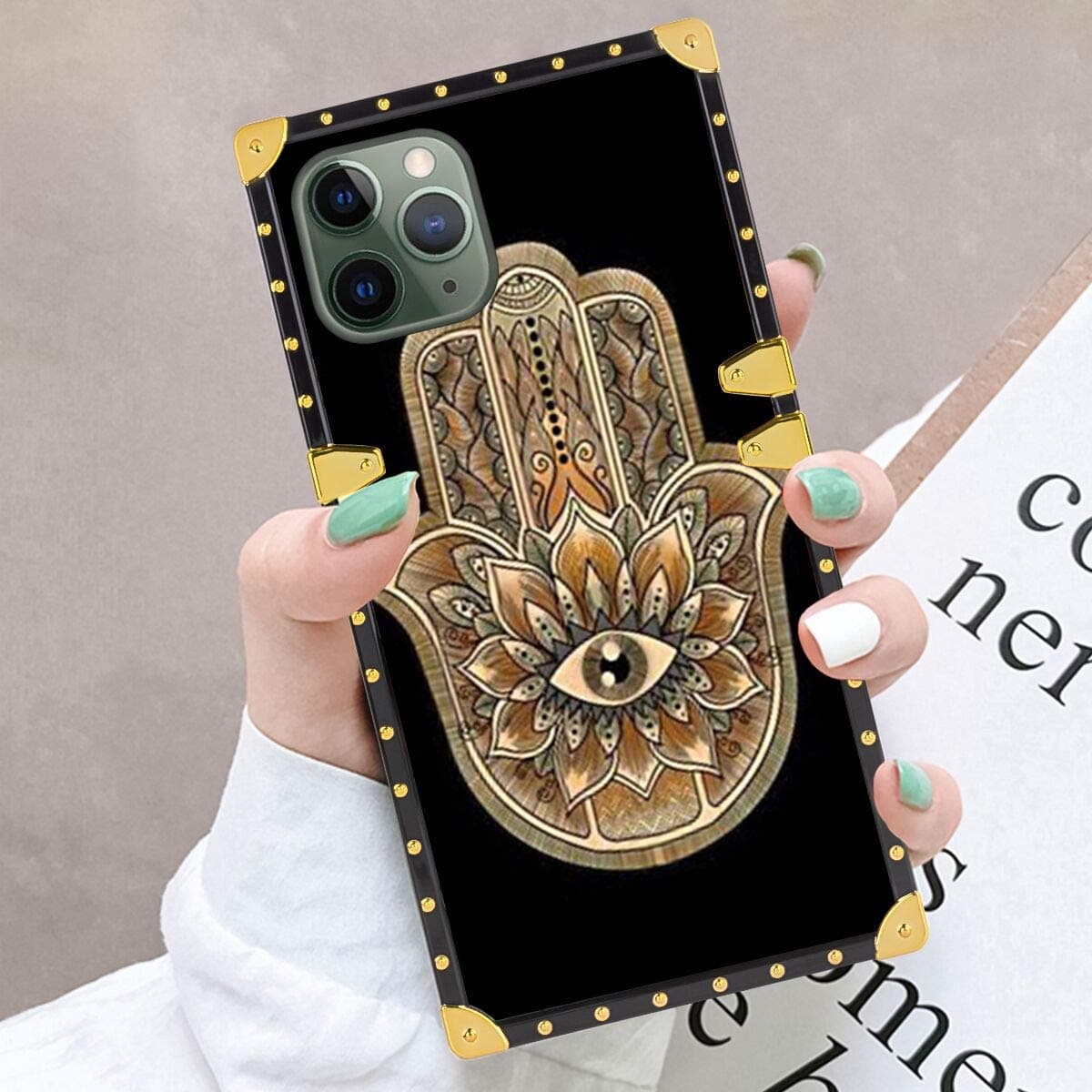 Bonoma Square Corner Case Cover Fits for Apple iPhone 11 [6.1in] Evil Eye Bless