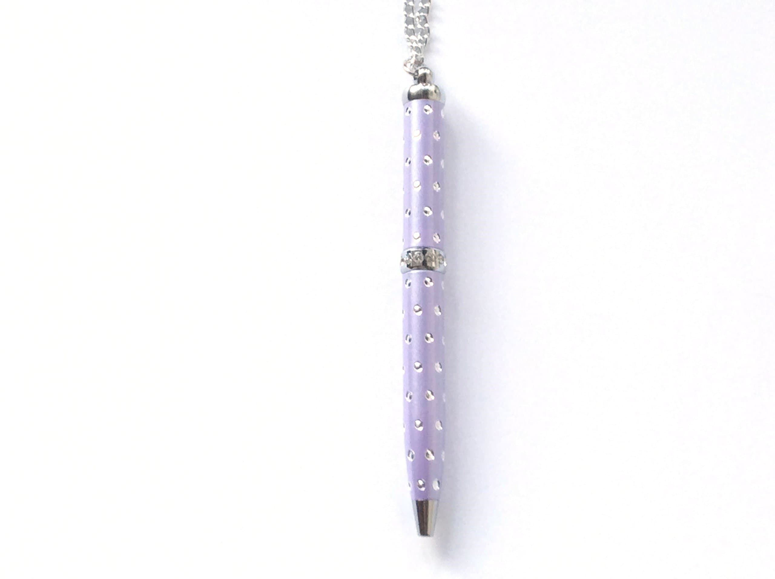 Pen With Necklace Chain Lilac