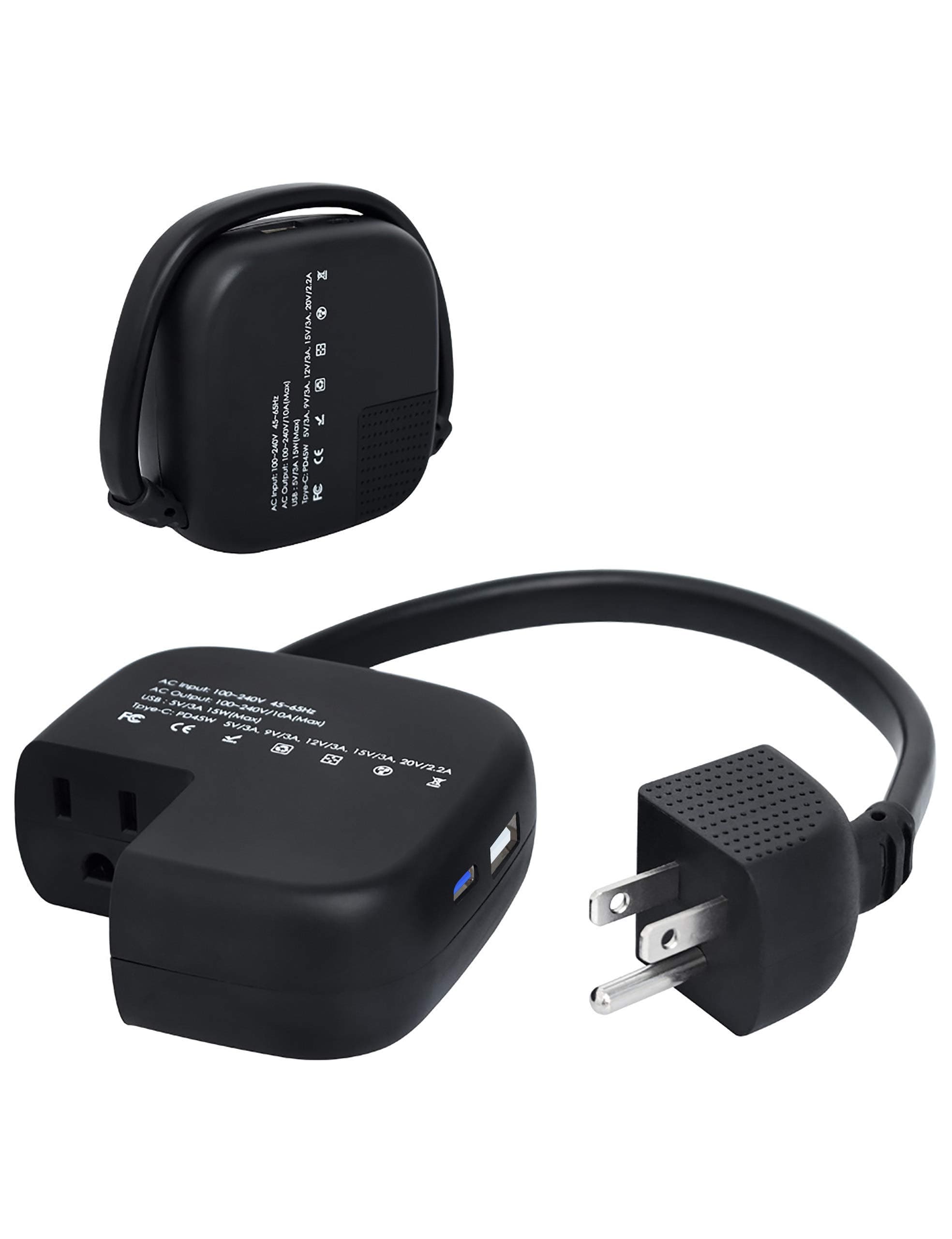 Charging Station for Multiple Devices 5V/3A USB-A Charger Compatible with iPad, iPhone Xs/iPhone Xs Max/iPhone XR, Google Pixel 3/XL, Samsung Galaxy S10/S10+/Note10 (1Outlet+1USB)