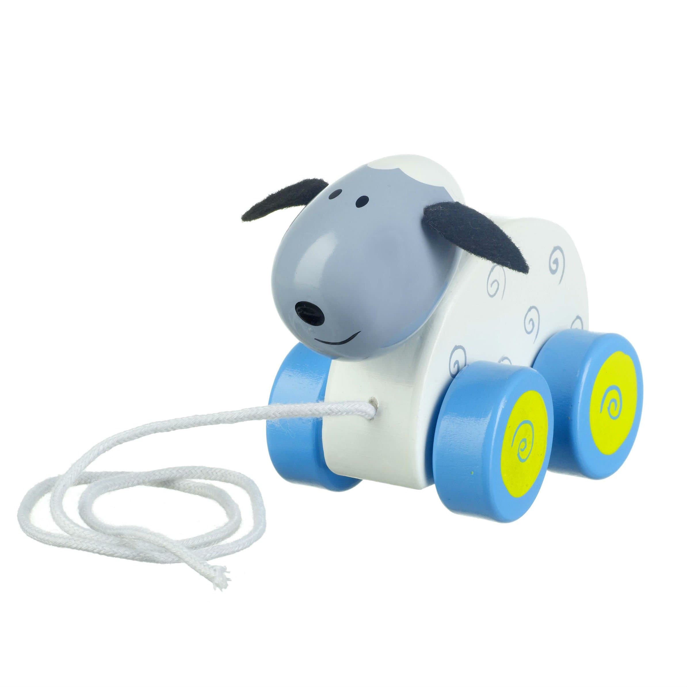 ORANGE TREEToys Sheep Pull Along Toy - Animal Push and Pull Along Toys for 1 Year Olds, Toddler, Wooden Walker - 1st Birthday Gifts for Baby Boys and Girls - Early Development & Activity Toys