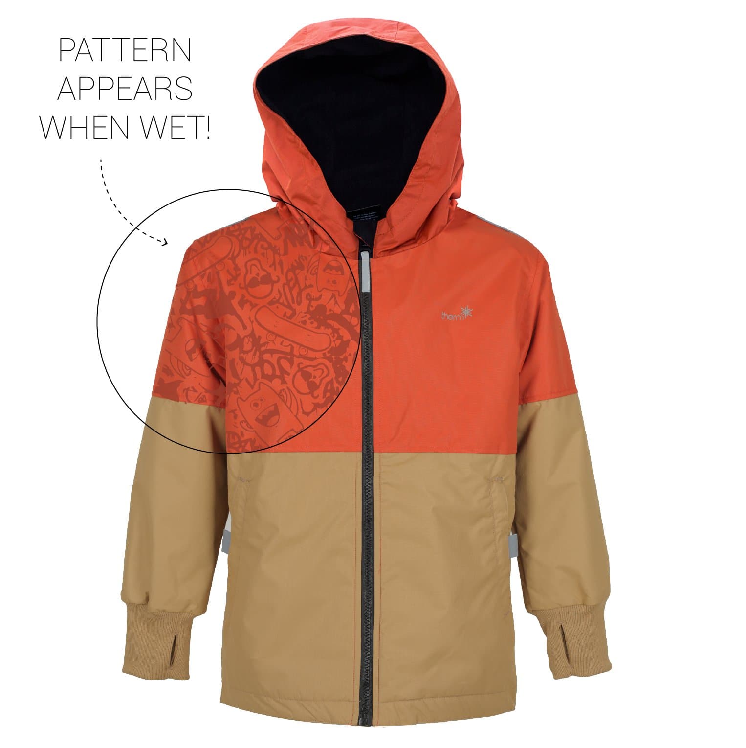 Therm Wind and Waterproof Lightweight Rain Jacket with Magic Print