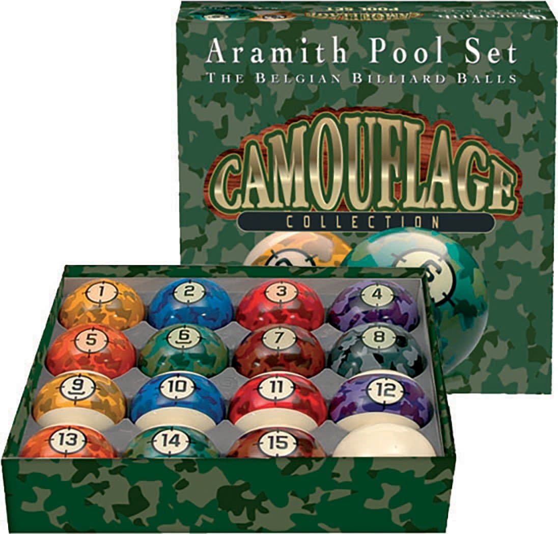 Aramith 2-1/4" Camouflage collection pool ball set