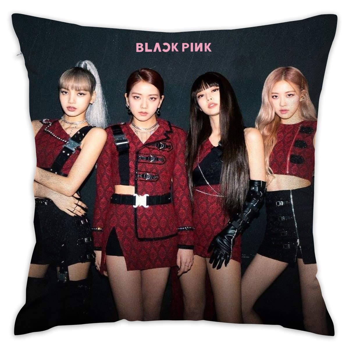 VIXXLH Double Side Printed Throw Pillow Cushion Cover with Kill This Love Blackpink DIY Hold Pillow Smooth Warist Pillow for Home Bed Decorative 16 X 16 Inch