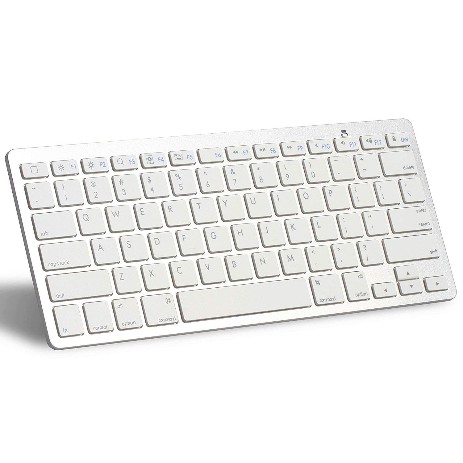 InfiDeals Ultra Slim Bluetooth Keyboard, Mini Wireless White Key Board for Laptop, Tablet, Computer, Desktop and Smart Phones Supports Windows, Android, iOS