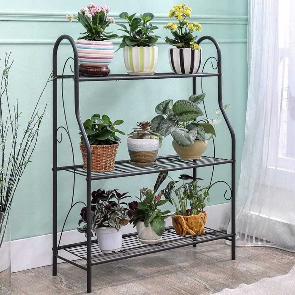 Flower stand Planter Holder Wrought Iron Multi-layer Standing Green Dill Succulents Potted Plant Plant Display Potted Rack (Color : A)