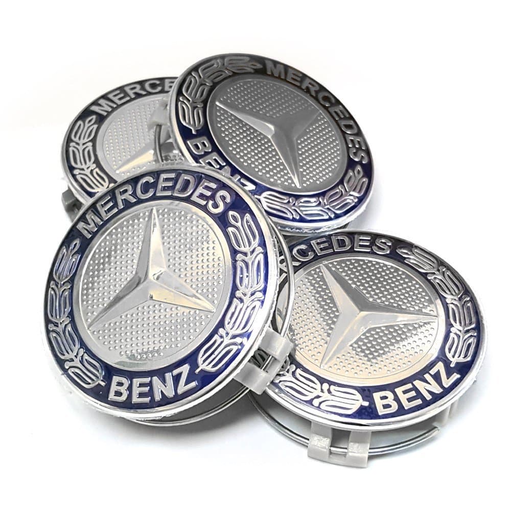 4 x Compatible Hubcaps 75 mm - Class A B C E CLK GL M ML SLK - Plugs for Studs Circles Alloy EOM: A170 400 00 25