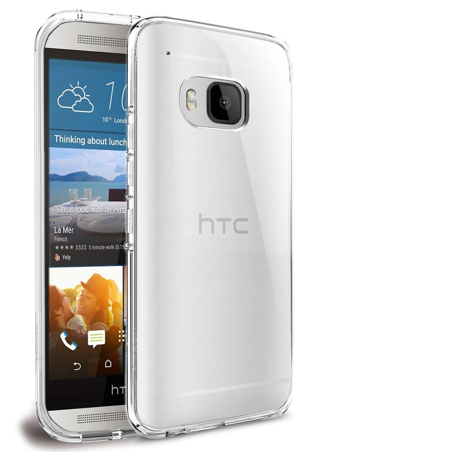SAMARNew HTC One M9 [Release March 2015] Premium Quality Shock Absorption Gel Case [CRYSTAL CLEAR] Cover + [FREE HD Screen-Protector] for HTC One M9