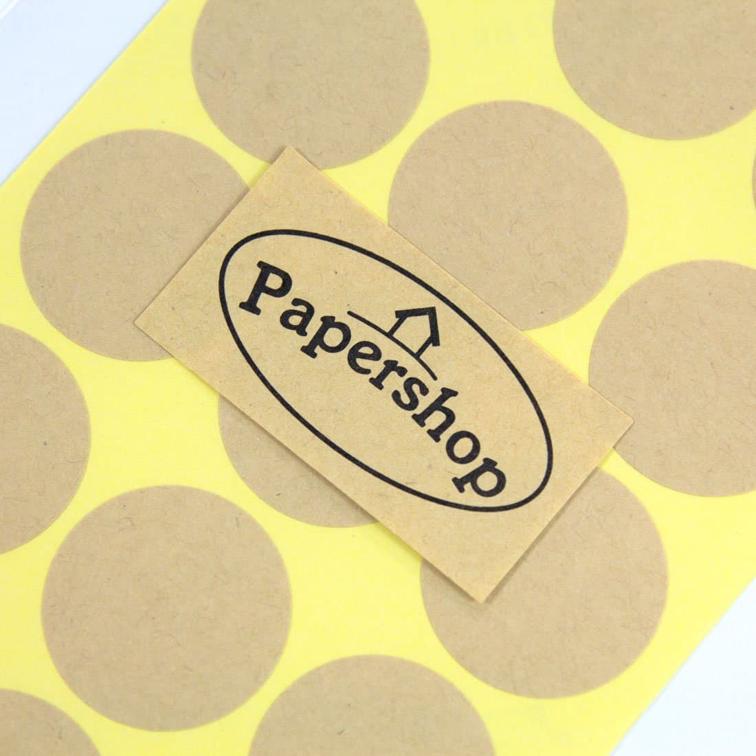 Kraft Circle Labels (x36) - Buff Circle Stickers - for Home Baking, Kitchen Jars, Handmade Gifts, Cosmetic Tin/Pot/Bottle Labelling & Craft