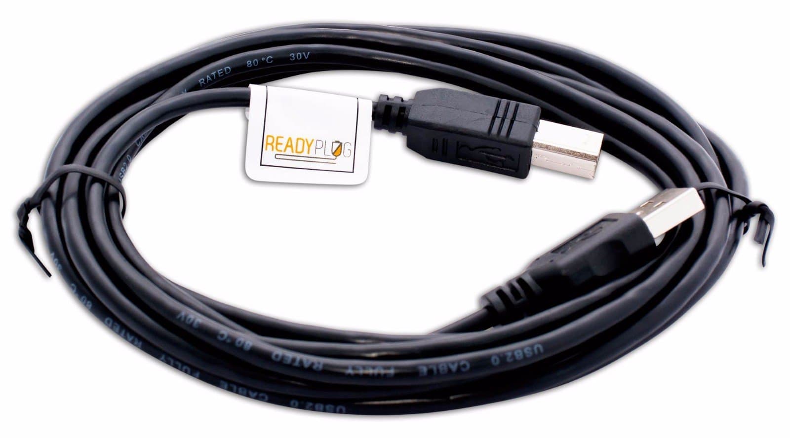 ReadyPlug USB Cable Compatible with HP Photosmart 7510 All-in-One with eFax Printer (10 Feet, Black)
