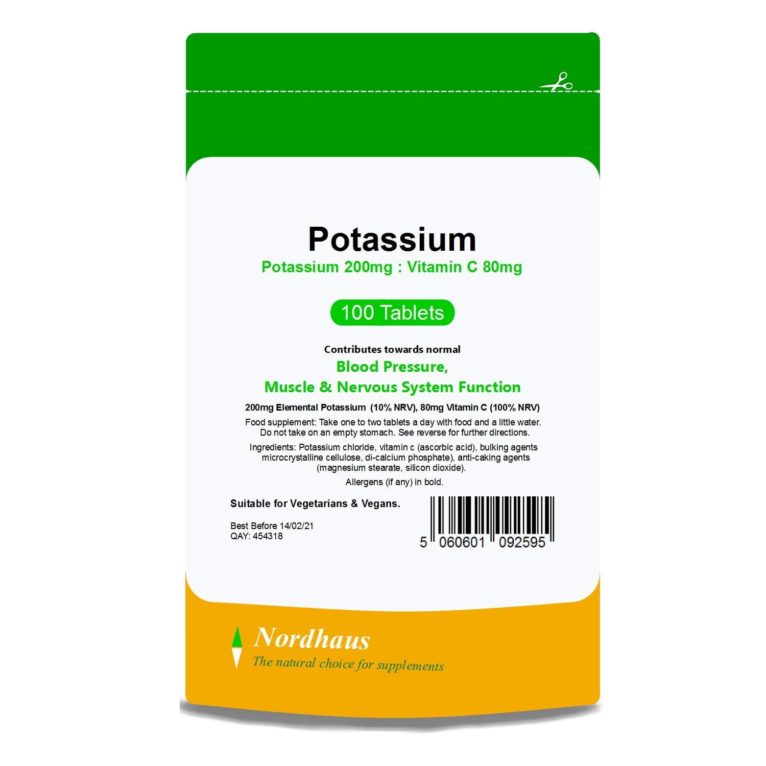 Potassium 200mg Vitamin C 80mg 100 Pack