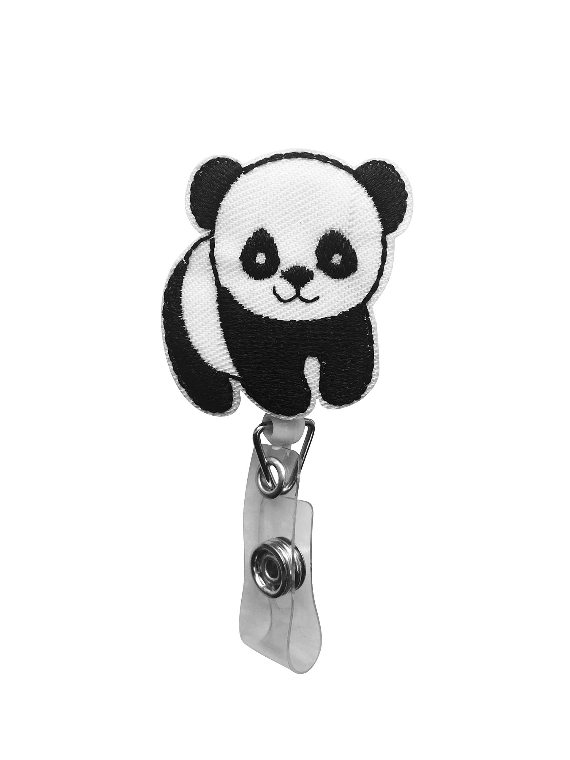 Cute Panda ID Reel Badge Holder