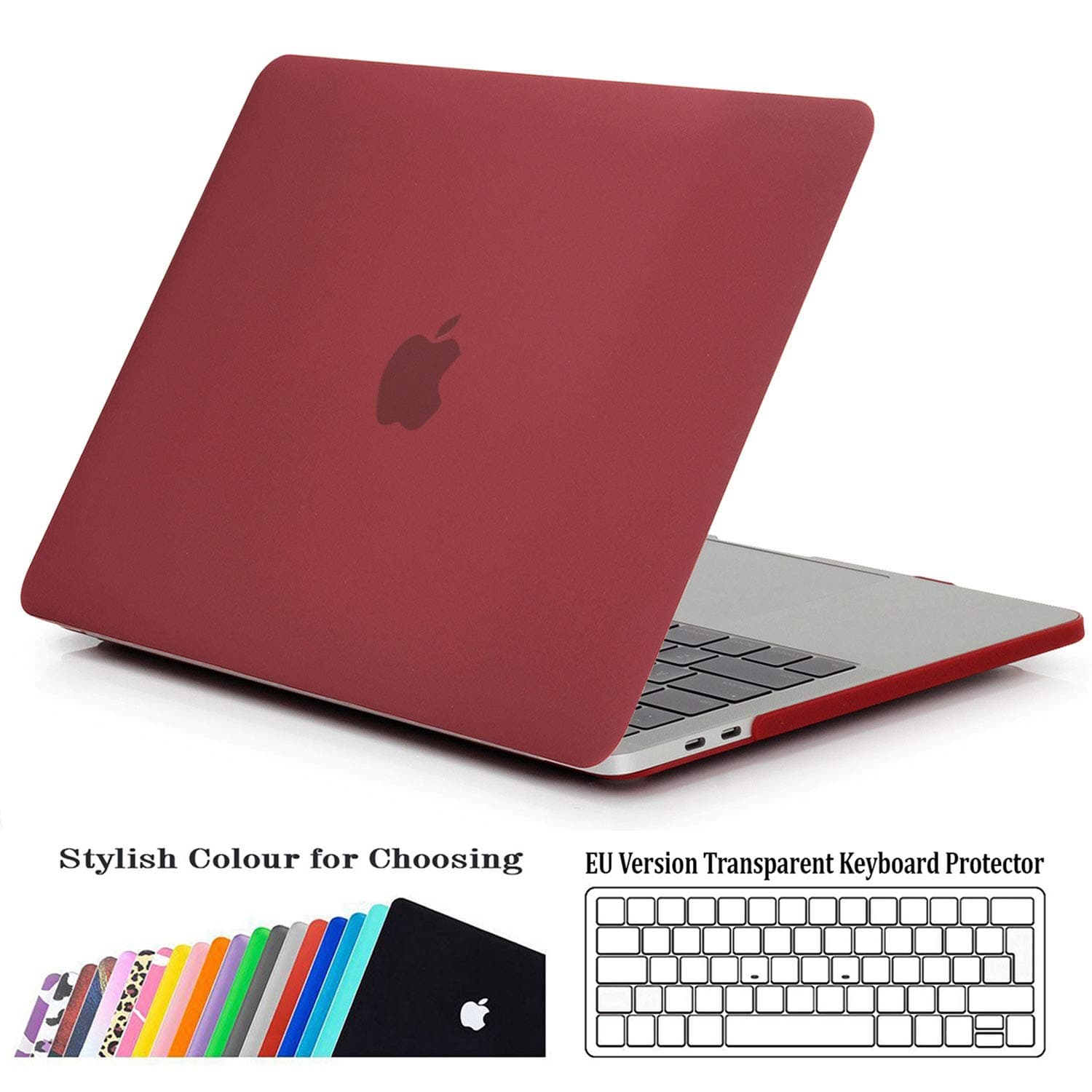 iNeseon Case for Macbook Pro 13 (2019 2018 2017 2016), Plastic Hard Shell Cover and Keyboard Cover for Macbook Pro 13-inch (A2159 A1989 A1706 A1708), Ruby Red