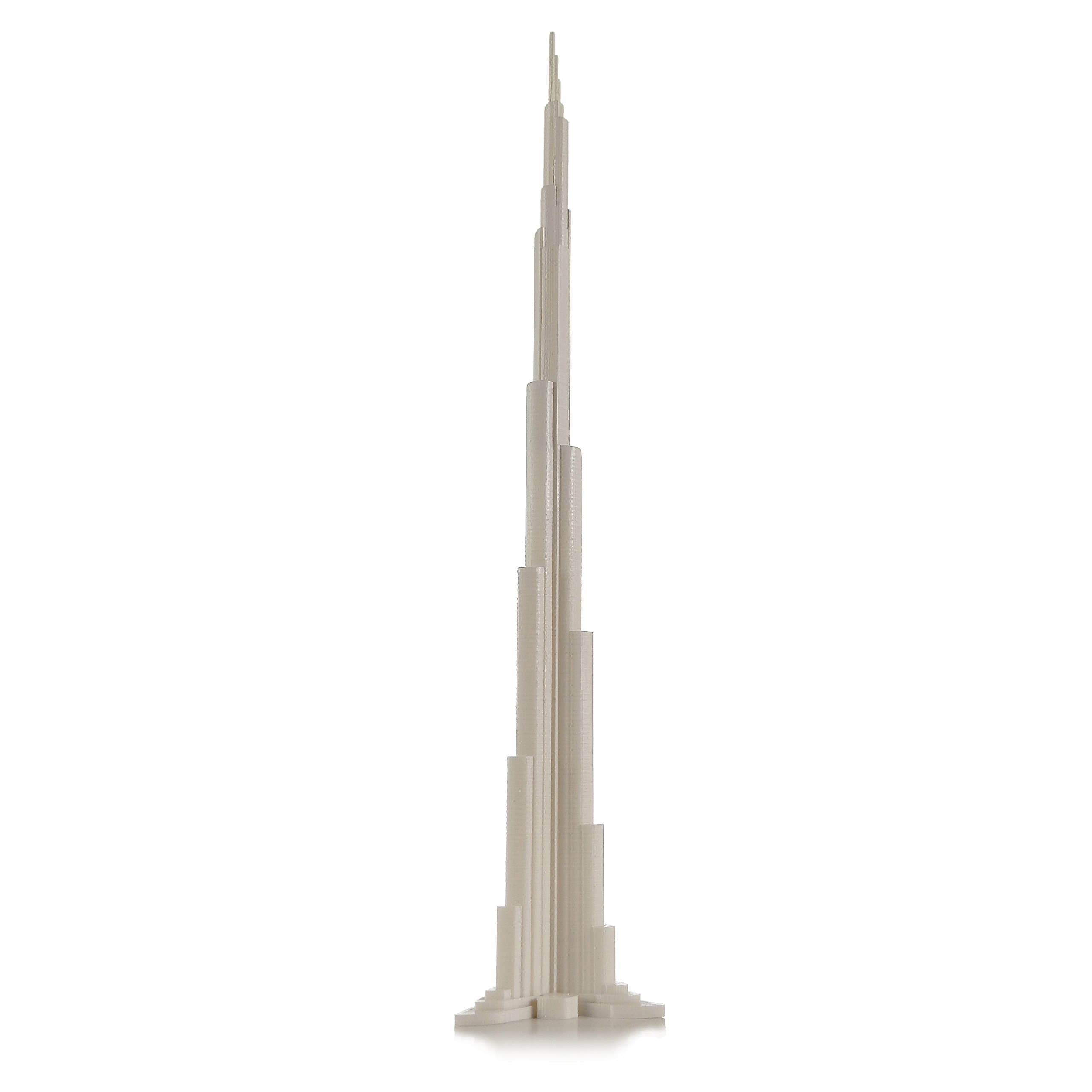 Burj Khalifa Model 3D Print Technology Dubai Tower Building Skyscraper 17.7 Inches Tall 2.4 Ounces