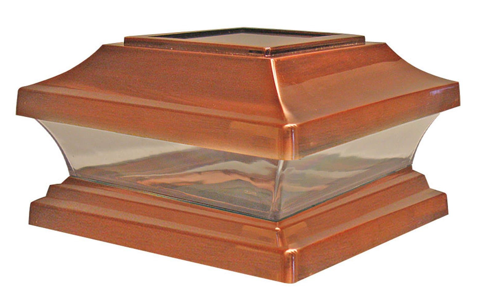 WoodwaySolar Post Cap, in Copper, fits 5.5" Post, with Powerful LED Light and Wide Area Coverage, 1 PC