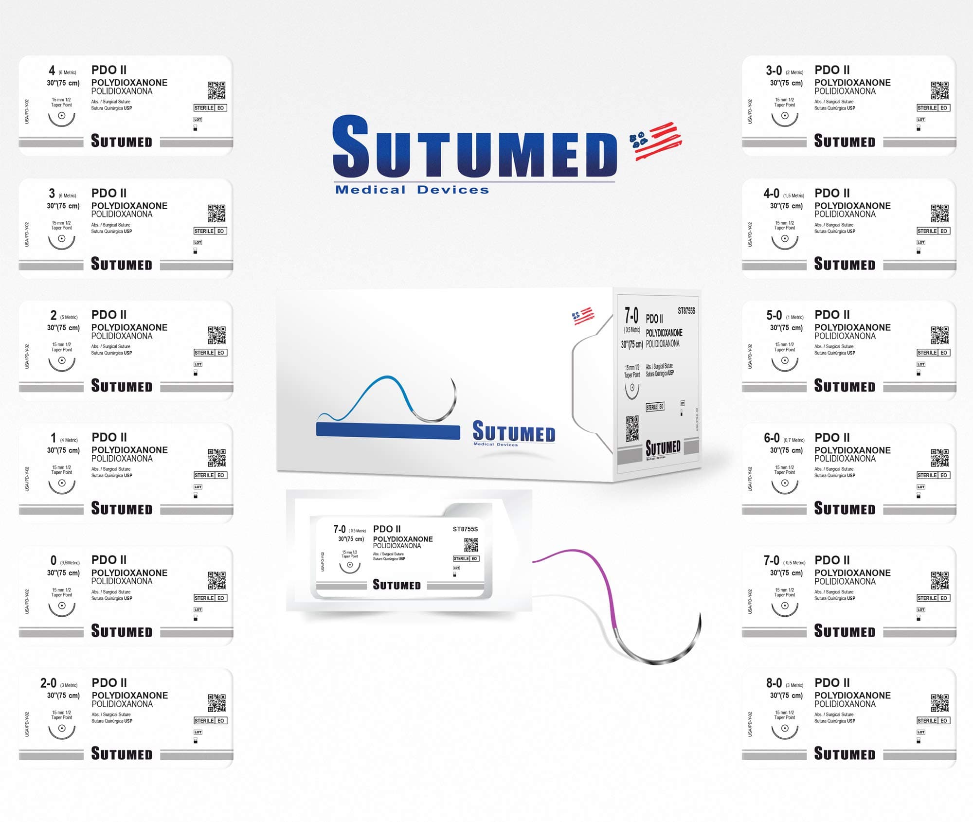 Sutumed PDO II 2-0, 1/2 26mm Taper Point Needle(Comparable to PDS II)