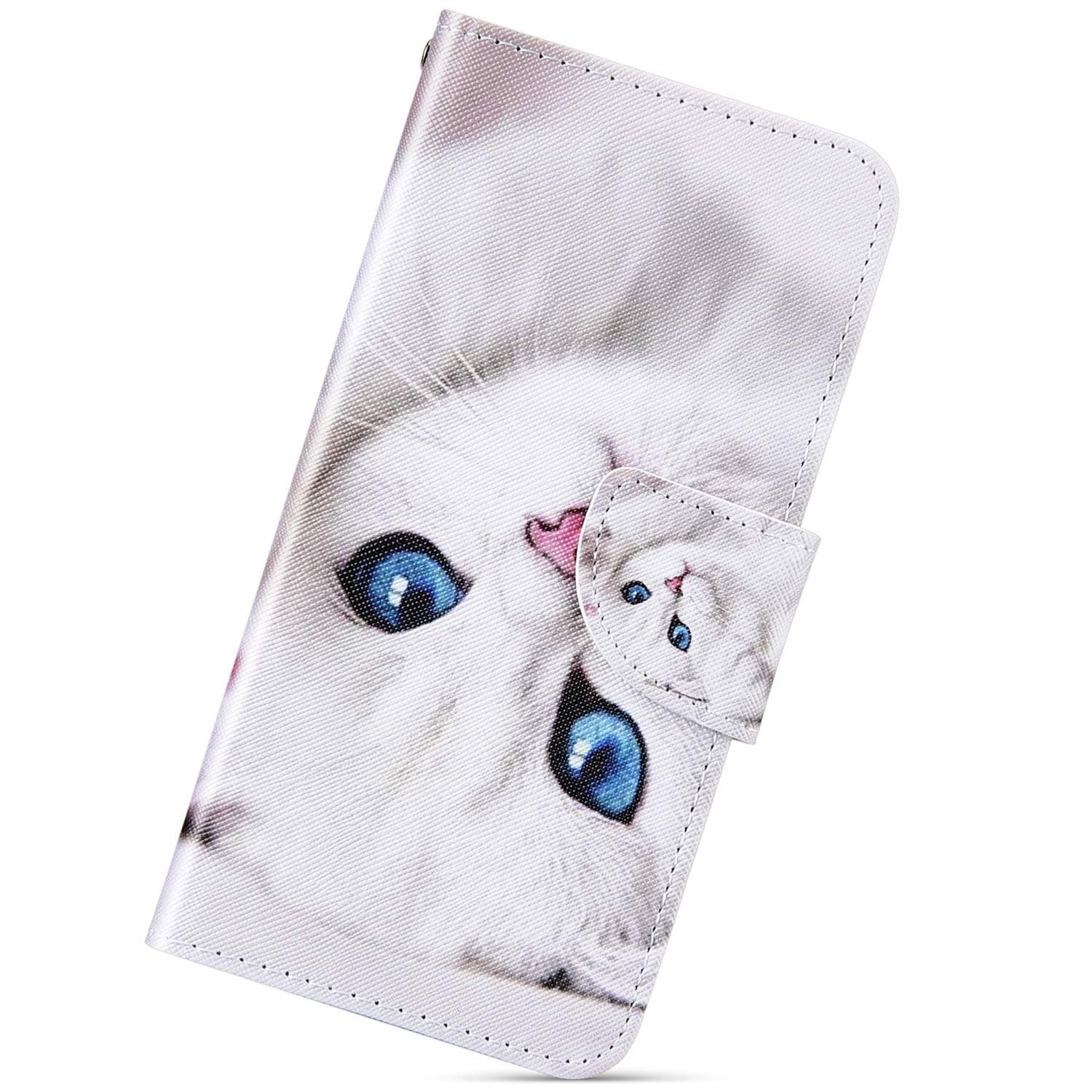 Urhause Samsung Galaxy Note 8,KunyFond for Samsung Galaxy Note 8 Wallet Case,Painted Cute Pattern PU Leather Flip Wallet with [Card Slots][Magnetic Closure] Stand Function TPU Inner Stand Case,Cat