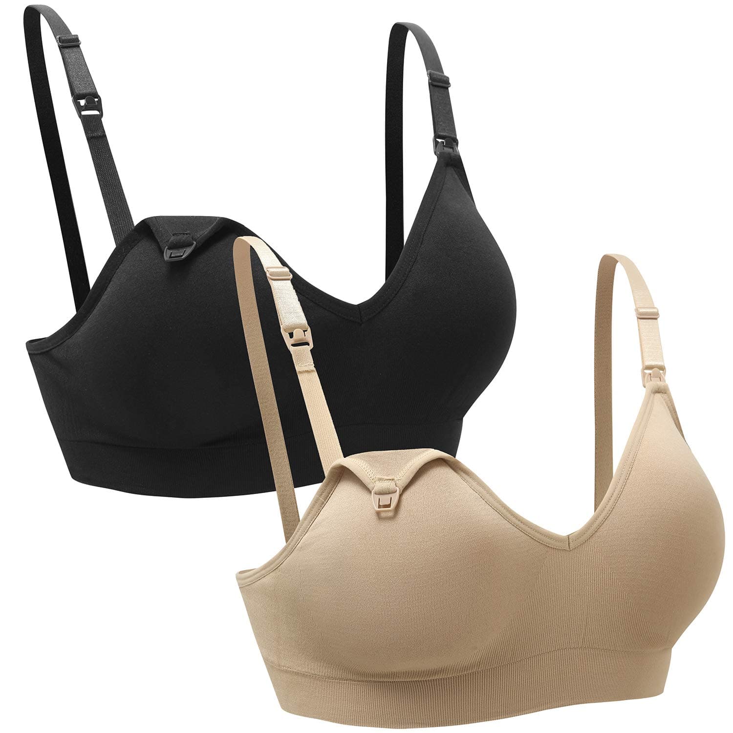 Nursing Bra Wireless Deep V Neck Sleeping Nursing Maternity Bra for Breastfeeding Pregnancy