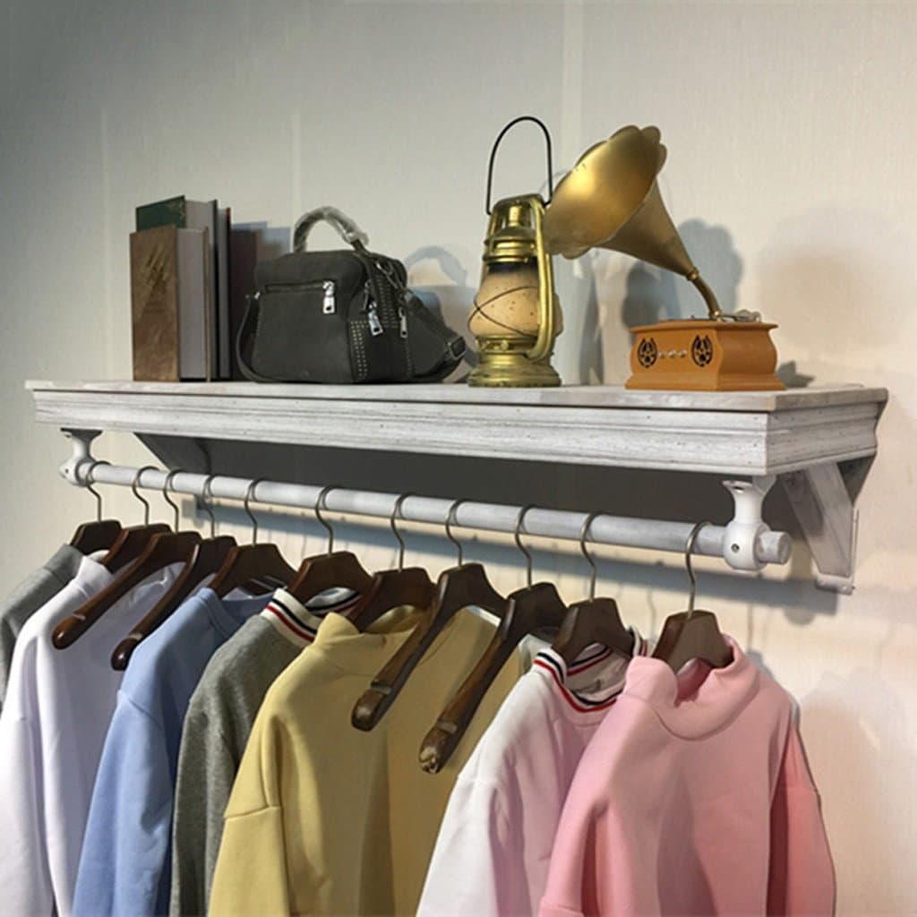 Coat racks SKC Lighting Wall-mounted Retro Hook Wall Shelf Solid Wood Clothes Rack
