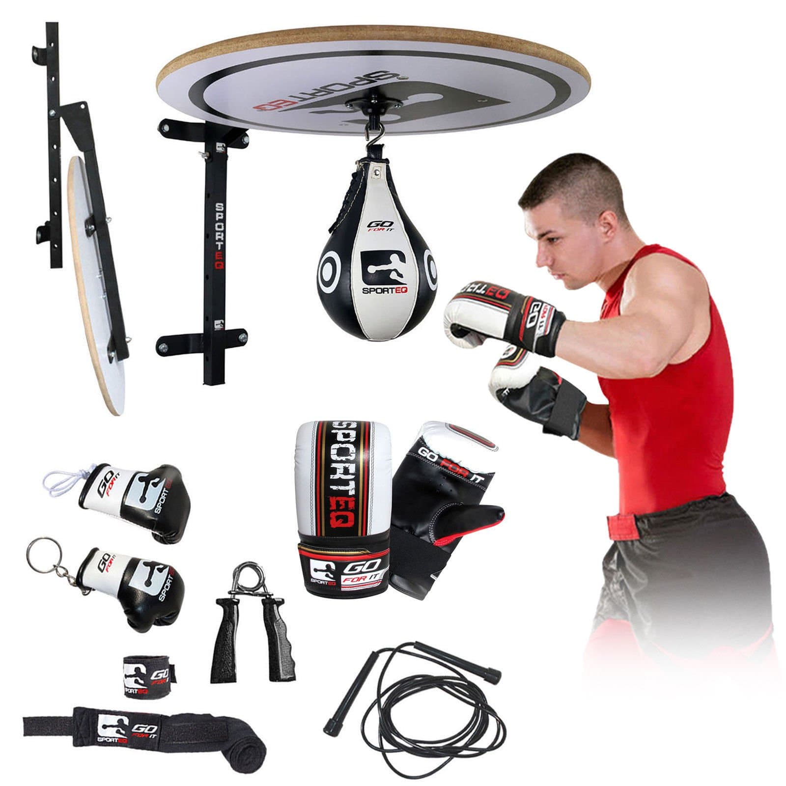 13PC Speed Ball Platform Set, Adjustable Stand, Bracket Boxing Gloves