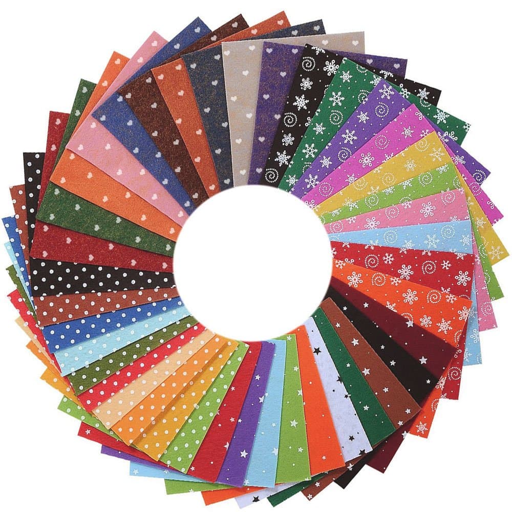 Erlliyeu Multico Lore Felt Fabric DIY Handmade Polyester Craft Felt 40?Colours - 15*15cm