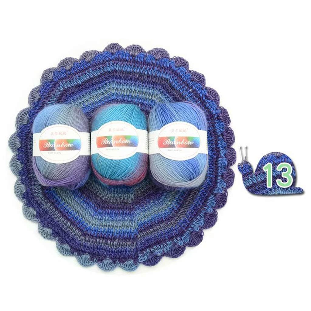 EAPTS Soft Worsted Yarn Rainbow Gradient Colors DIY Baby Knitting Wool Shawl Scarf Sweater Crochet Thread Supplies